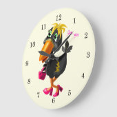 ファッション鳥 ラージ壁時計 (傾斜)
