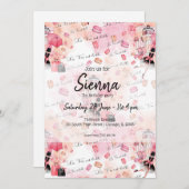 ファッション ガーリー 招待状 (正面/裏面)