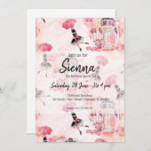 ファッション ガーリー 招待状 (正面/裏面)