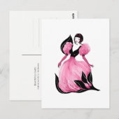 ファッション グラマー 美しい水彩イラスト ポストカード (正面/裏面)