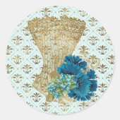 ファッション コルセット 3 クラシック ラウンド ステッカー (正面)