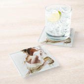 ファッション:スタイリッシュコンテンポラリーポートレート。 ガラスコースター (アングル)