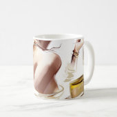 ファッション:スタイリッシュコンテンポラリーポートレート。 コーヒーマグカップ (正面右)