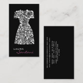 ファッション・デザイナーのモダンで黒い名刺 名刺 (正面/裏面)