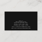 ファッション・デザイナーのモダンで黒い名刺 名刺 (裏面)