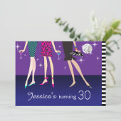 ファッション·パーティー·ガールズ30歳の誕生日 招待状 (スタンド正面)