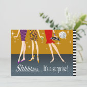 ファッション·パーティー·ガールズ·サプライズ·バースデー·パーティー 招待状 (スタンド正面)