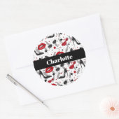 ファッション ビューティー スティッカー ラウンドシール (封筒)