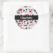 ファッション ビューティー スティッカー ラウンドシール (バッグ)