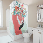 ファッション(ピンクのフラミ描ンゴフラミ) シャワーカーテン (インサイチュ)