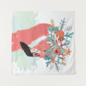 ファッション(ピンクのフラミ描ンゴフラミ) タペストリー (正面(横))