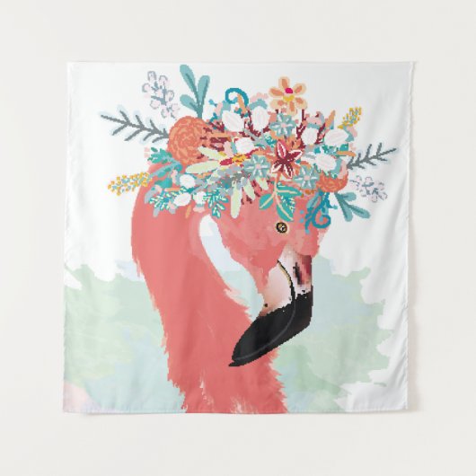 ファッション(ピンクのフラミ描ンゴフラミ) タペストリー (正面)