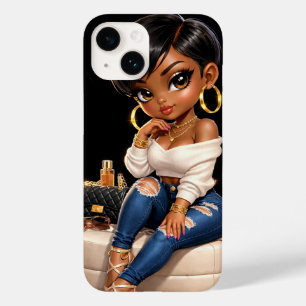 ファッション ブラックガール スマホケース – 高級感のあるデザイン Case-Mate iPhone 14ケース