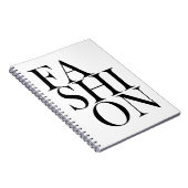 ファッション – ブラックファッショニスタタイポグラフィ ノートブック (右側)