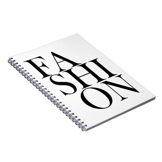 ファッション – ブラックファッショニスタタイポグラフィ ノートブック (右側)