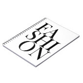 ファッション – ブラックファッショニスタタイポグラフィ ノートブック (左側)