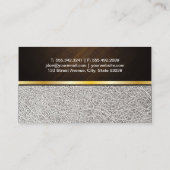 ファッション/ホワイトレザー&ウッド/金ゴールドトリム 名刺 (裏面)