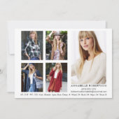 ファッション モデリング 6 枚の写真 現代のモデル コンパカード 招待状 (裏面)