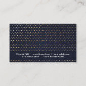 ファッション |ラグジュアリー |深いブルー金ゴールド斑点パターン 名刺 (裏面)