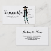 ファッション/個人的なスタイリストの女の子のイラストレーションカード 名刺 (正面/裏面)