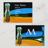 ファッション&美しいのアンティークエジプトモノグラムイエロー 名刺 (正面/裏面)