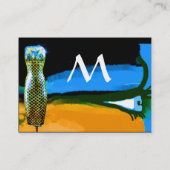 ファッション&美しいのアンティークエジプトモノグラムイエロー 名刺 (裏面)