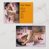 ファッション&美しいのアンティークエジプトモノグラムイエロー 名刺 (正面/裏面)