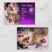 ファッション&美しいのアンティークエジプトモノグラムパープル 名刺 (正面/裏面)