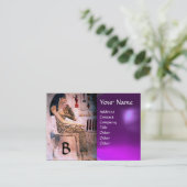 ファッション&美しいのアンティークエジプトモノグラムパープル 名刺 (スタンド正面)