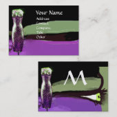 ファッション&美しいのアンティークエジプトモノグラムパープル 名刺 (正面/裏面)