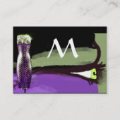 ファッション&美しいのアンティークエジプトモノグラムパープル 名刺 (裏面)