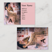 ファッション&美しいのアンティークエジプトモノグラムピンク 名刺 (正面/裏面)