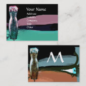 ファッション&美しいのアンティークエジプトモノグラムブルー 名刺 (正面/裏面)