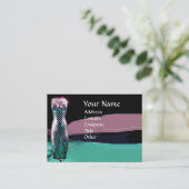 ファッション&美しいのアンティークエジプトモノグラムブルー 名刺 (スタンド正面)