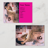 ファッション&美しいのアンティークエジプトモノグラム明るい赤紫色 名刺 (正面/裏面)