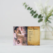 ファッション&美しい/アンティークエジプトモノグラム羊皮紙 名刺 (スタンド正面)