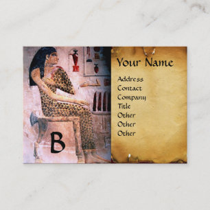 ファッション&美しい/アンティークエジプトモノグラム羊皮紙 名刺