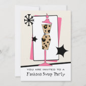ファッション/衣類の交換のパーティーのヒョウの服の型枠 招待状 (正面)