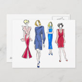 ファッション（赤と青） ポストカード (正面/裏面)