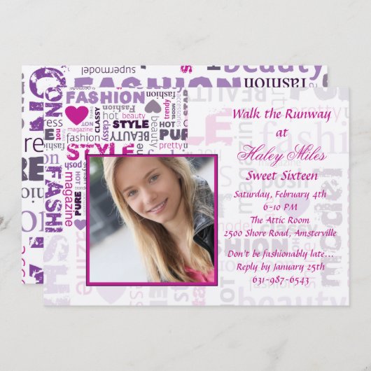 ファッション「nのスタイルの写真の招待状 招待状 (正面/裏面)