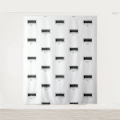 ファッションAyashaブランドロゴホワイトフォトバックドロップ タペストリー (正面)