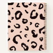 ファッションPink Leopardパターンと金ゴールドフレーム ノートブック (裏面)
