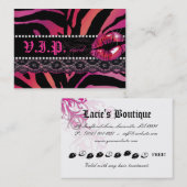 ファッションVIPカードレースの唇のシマウマのピンクの赤 ロイヤリティカード (正面/裏面)