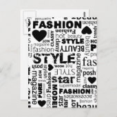 ファッションWordコラージュのベクトルイラストレーション- alt ポストカード (正面/裏面)