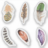 ファッシーな羽のスクラップブック作りファッショナブル鳥 シール (正面)