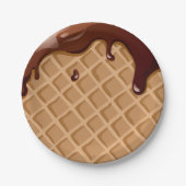 ファッジのワッフルの円錐形 ペーパープレート (正面)