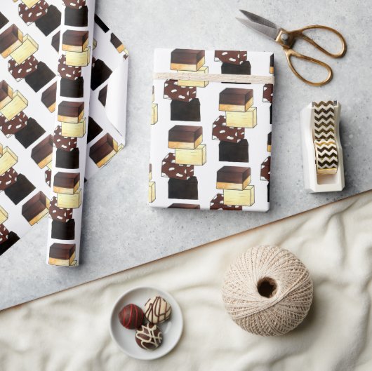 ファッジスタック菓子菓子 ラッピングペーパー (クラフト)