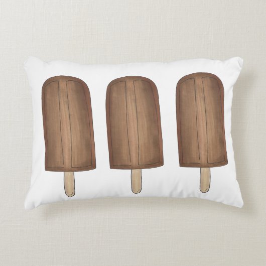 ファッジブラウンアイスクリームフジッシポップ・アートのョーズアイス アクセントクッション (正面)