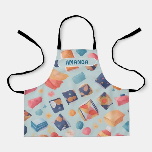 ファッジ水の色パタカラフルーン エプロン (正面)
