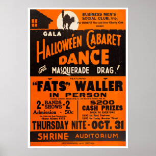 ファットウォーラーハロウィーンヴィンテージジャズコンサート ポスター